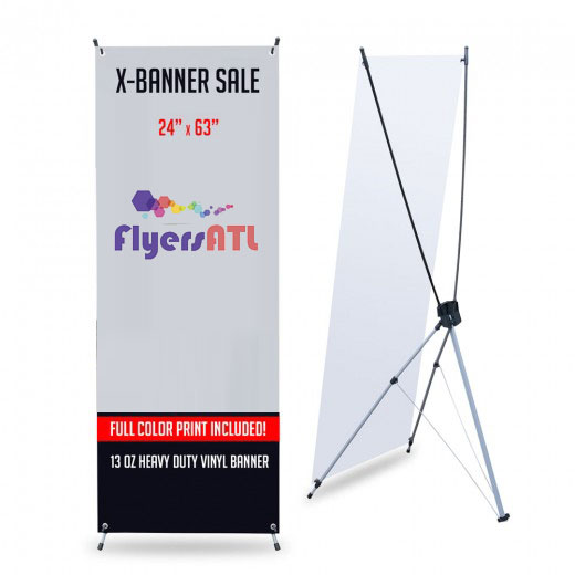 24” x 63” X-Banner Print and Stand for Trade Shows Events and Parties